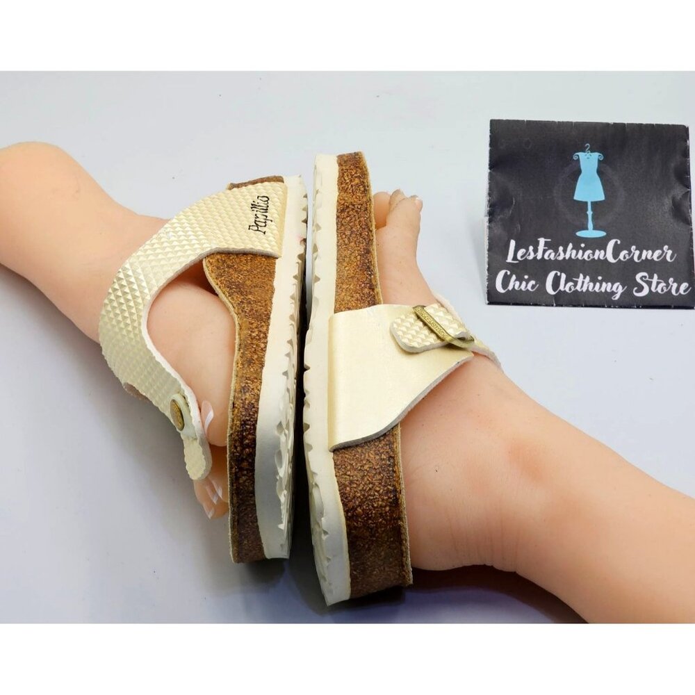 Papillio By Birkenstock Women's Gold Textured Thong Style Sandals Sz 7 (38) 2708 - Picture 13 of 16